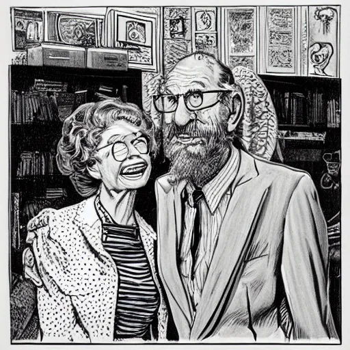 Image similar to The Artwork of R. Crumb and his Cheap Suit Dr. Ruth tells you to have more relations, pencil and colored marker artwork, trailer-trash lifestyle