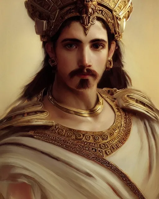 Prompt: portrait of an ancient greek character in intricate ornate armor with an ivory mask, by ilya kuvshinov, by thomas lawrence, by bayard wu, trending on artstation, masterpiece