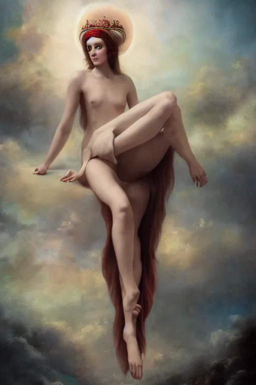 Image similar to the goddess of lost socks, by tom bagshaw peter kemp