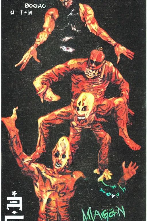 Prompt: boogey man japanese vhs tape cover art