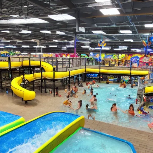 Image similar to waterpark inside a walmart superstore