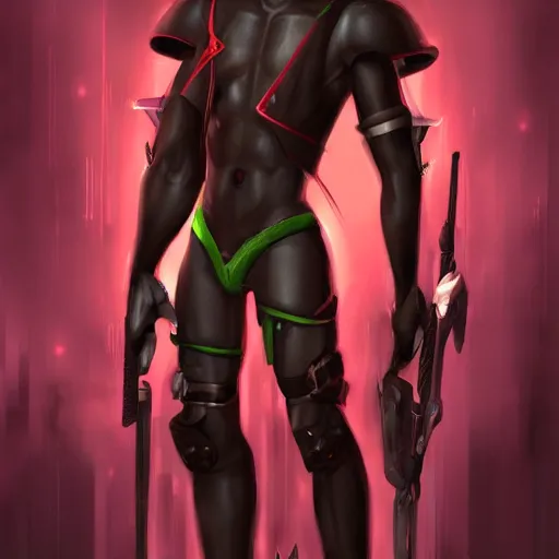 Image similar to a male teenager dark elf with hoofs wear googles, cyberpunk, artstation