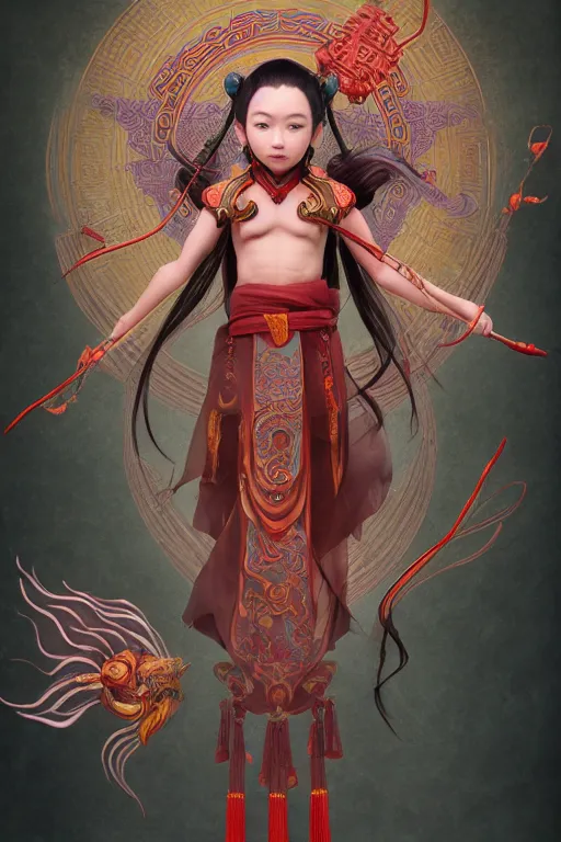 Image similar to nezha flies around swiftly on his wind flame circles, chinese mythology, top view, cinematic, fantasy character portrait, highly detailed, by new gods : nezha reborn, nezha : birth of the demon child,