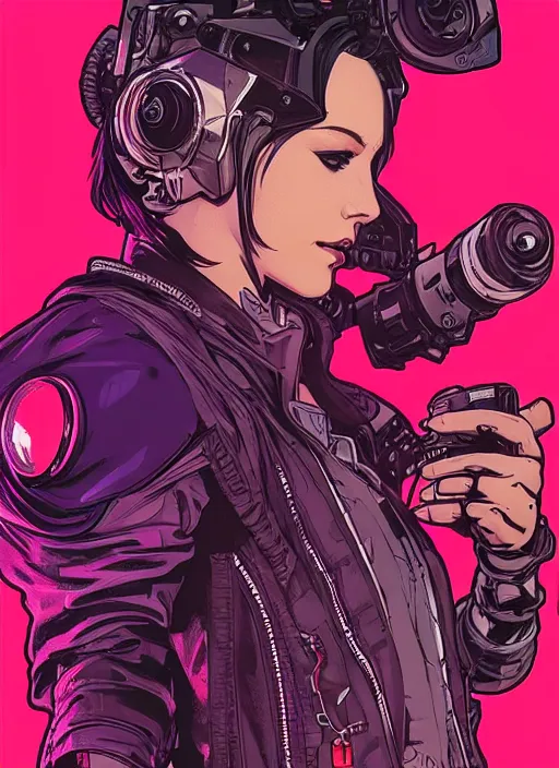 Image similar to cyberpunk pop star. portrait by ashley wood and alphonse mucha and laurie greasley and josan gonzalez and james gurney. spliner cell, apex legends, rb 6 s, hl 2, d & d, cyberpunk 2 0 7 7. realistic face. vivid color. dystopian setting.