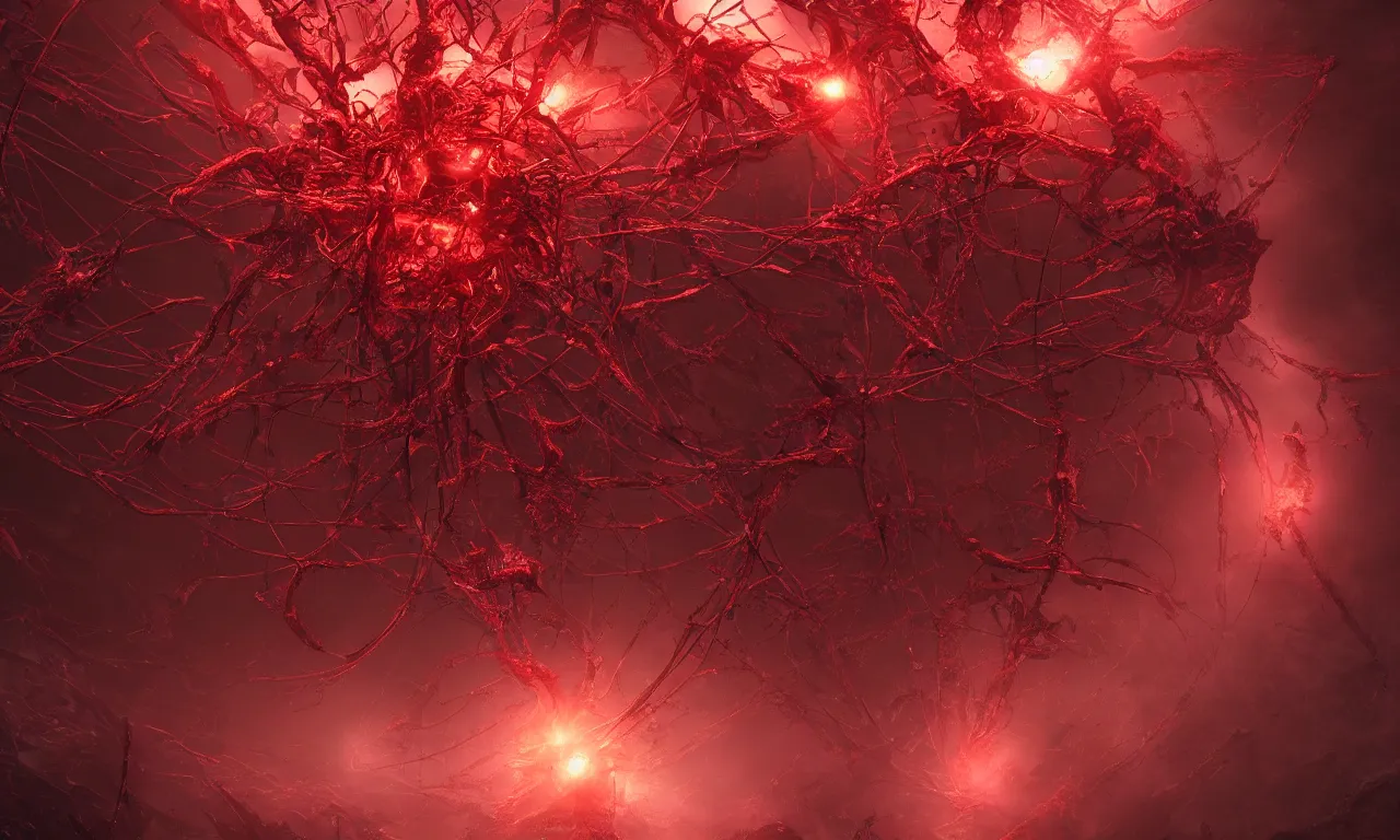 Prompt: A bloody red neurological network spanning across the galaxy,, realistic 4k octane beautifully detailed render, 4k post-processing, highly detailed, intricate complexity, epic composition, magical atmosphere, cinematic lighting, masterpiece, ultra hd