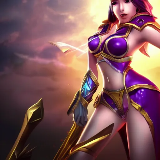 Image similar to Splashart of Sivir from League of Legends