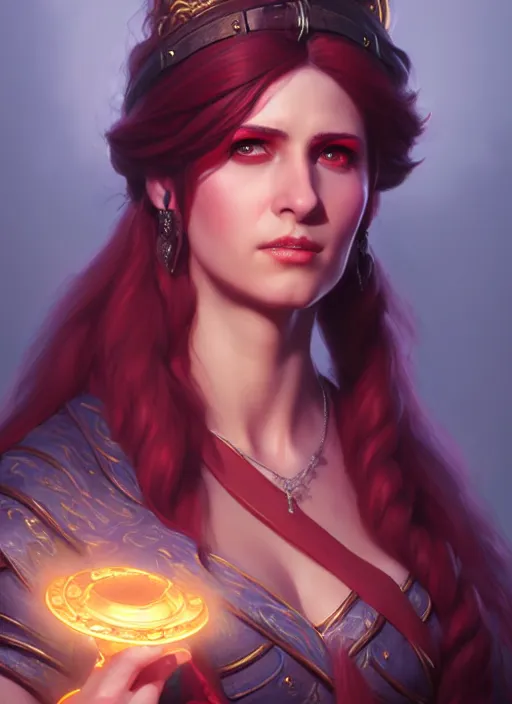 Prompt: a _ fantasy _ style _ portrait _ painting _ of female charismatic bard, rpg dnd oil _ painting _ unreal _ 5 _ daz. _ rpg _ portrait _ extremely _ detailed _ artgerm _ greg _ rutkowski _ greg