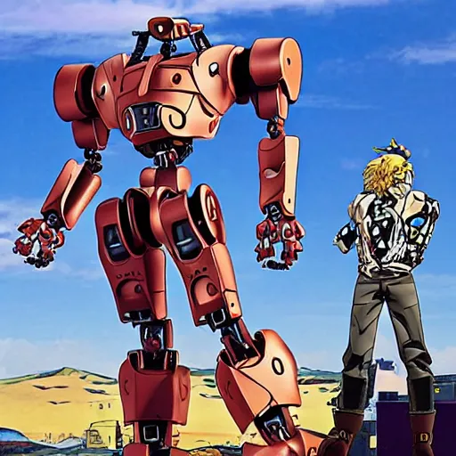 Image similar to A Stand robot named Big Iron from JoJo\'s Bizarre Adventure