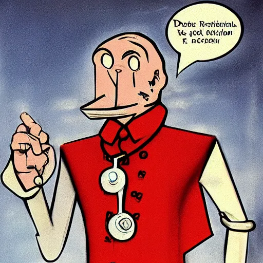 Prompt: concept art of doctor from the soviet cartoon with inscription Ai Bolit