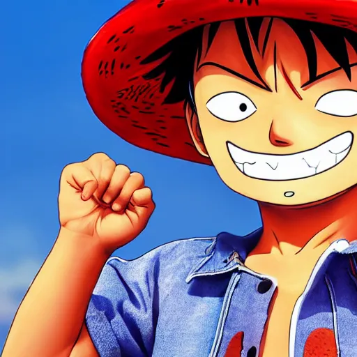 Prompt: A photo of a real-life luffy as little kid , Studio Lighting, High Detail, 4K, Title-Shift, Hyperrealism