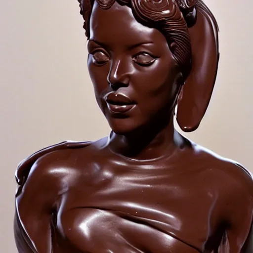 Prompt: chocolate sculpture of angelina julie