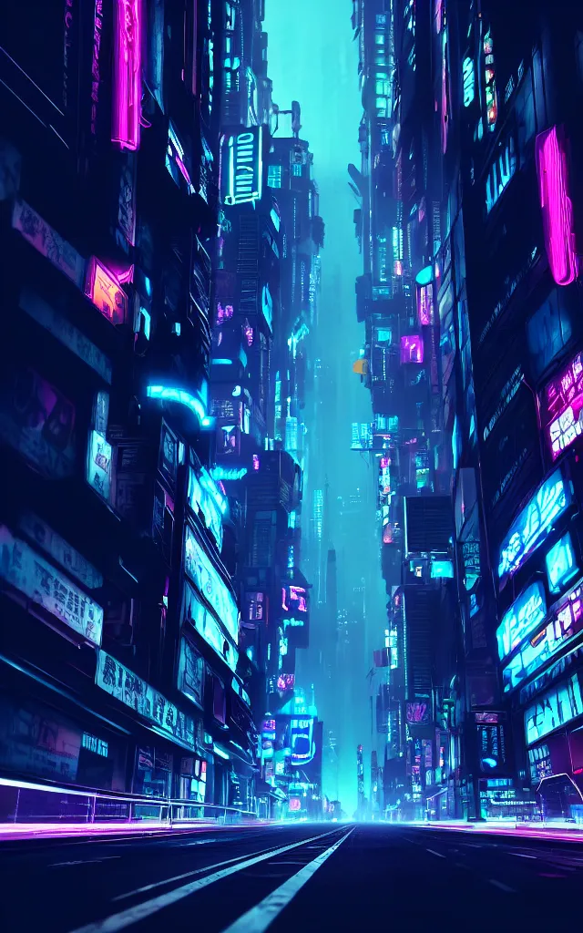 Image similar to concept art of a magnificent dark neon futuristic cyberpunk city bustling street at night cyberart in the style of liam wong in the film akira rendered in octane, 3 d render, trending on cgsociety, blender 3 d, displacement mapped
