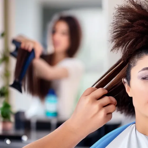 Prompt: woman getting a haircut