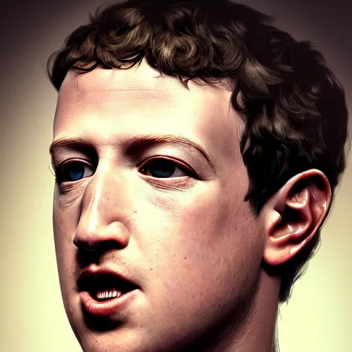 Image similar to Mark Zuckerberg holding his tongue with scissors open around the tongue, portrait by Cedric Peyravernay, highly detailed, excellent composition, cinematic concept art, dramatic lighting, trending on ArtStation