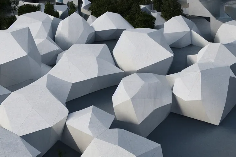 Image similar to the bjarke ingels group < skum > white building formed by the intersection of many white egg shaped spherical spaces, on the calm lake, people's perspective, future, interior wood, marble, award winning, highly detailed 4 k art, dusk, unreal engine highly rendered, global illumination, radial light, interior environment