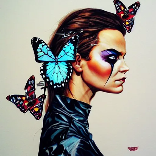 Prompt: butterfly by sandra chevrier, artstation, hd