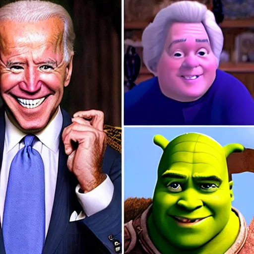 Prompt: Joe Biden starring in Shrek 2