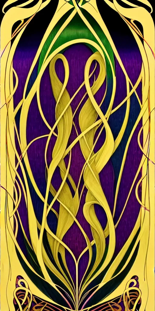 Prompt: the source of future growth dramatic, elaborate emotive Art Nouveau styles to emphasise beauty as a transcendental, seamless pattern, symmetrical, large motifs, hyper realistic, 8k image, 3D, supersharp, Flowing shiny twisted rainbow silk cloth in curves and swirls, iridescent and black and bismuth colors , perfect symmetry, iridescent, High Definition, sci-fi, Octane render in Maya and Houdini, light, shadows, reflections, photorealistic, masterpiece, smooth gradients, no blur, sharp focus, photorealistic, insanely detailed and intricate, cinematic lighting, Octane render, epic scene, 8K