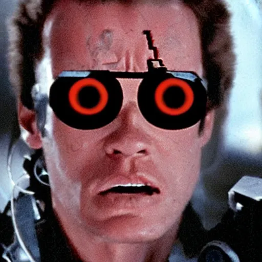 Prompt: terminator with googly eyes