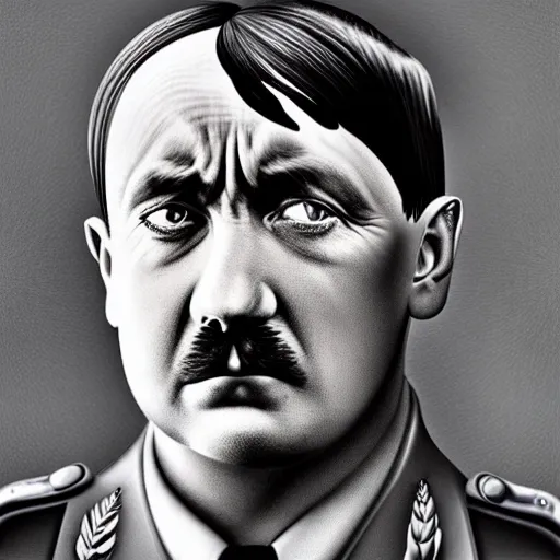 Image similar to photo of adolf hitler crying in the style of martin schoeller