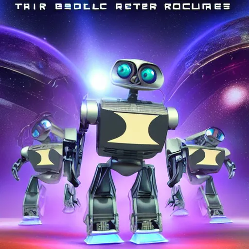 Image similar to 3 d rendered movie still shiny pearlescent robots ( ( cat ) ) in epic space battles and disco dance contests, they vacation on saturn. science fiction blockbuster movie, imax 7 0 mm. bladerunner, wall - e