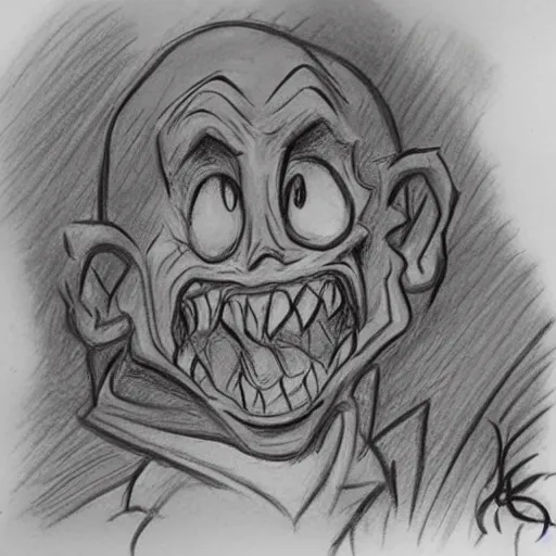 Prompt: milt kahl pencil sketch 1 1 1 2 a lovecraftian zombie horror loomis