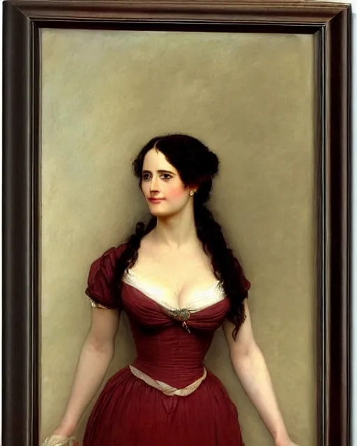 Image similar to portrait en buste of eva green vesper lynd vannessa ives by Hughes Merle, by Pierre Auguste Cot, perfectly detailed eyes, realistic fabric, abundant detail
