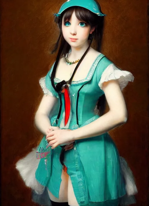 Prompt: hatsune miku. by rembrandt, ( ( konstantin razumov ) )