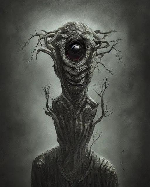 Image similar to a painting of a strange creature by anton semenov