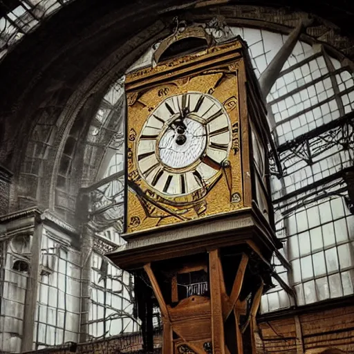 Image similar to gigant clock in front of a train