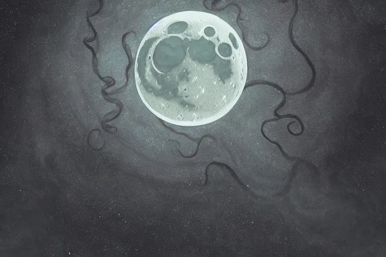 Image similar to Bob Belcher Cthulhu chimera on the photorealistic moon surface, high detail, movie poster, lunar, silhouetted