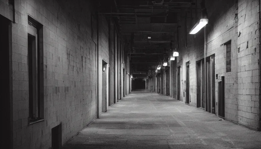 Prompt: hospital alley, dimly lit, intricate details, dramatic light, establishing shot