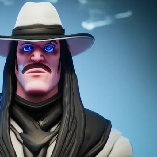 Image similar to a detailed portrait of undertaker in fortnite, unreal engine 5 rendered, incredibly highly detailed and realistic, 8 k, sharp focus, studio quality