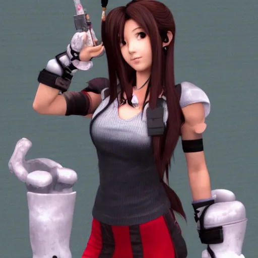 Prompt: aerith gainsborough mixed with tifa lockhart