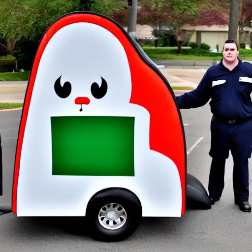 Image similar to big chungus, anthropomorphic ambulance shaped like big chungus, high resolution photo