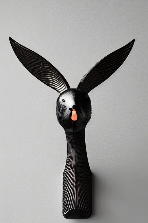 Image similar to goose animal led light head, intricate details. front on, symmetrical. industrial design. good design award, innovative product concepts, most respected design