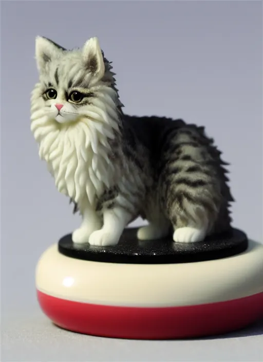 Image similar to 80mm resin detailed miniature of fluffy cat, Product Introduction Photos, 4K, Full body