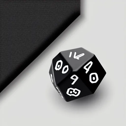 Prompt: minimalist vector symbolic symmetrical D20 dice