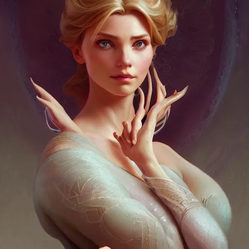 Prompt: elsa, intricate, highly detailed, digital painting, artstation, concept art, smooth, sharp focus, illustration, unreal engine 5, 8 k, art by artgerm and greg rutkowski and alphonse mucha