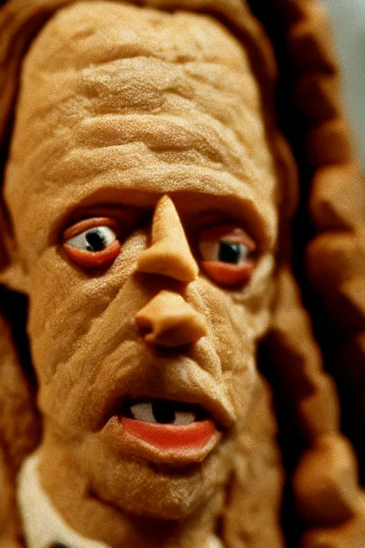 Image similar to film still of steve buscemi made out of bread in lord of the rings, 4 k