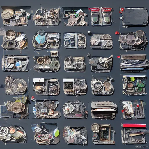 Image similar to visual exploration of general trash, by john jun suh, award - winning, highly detailed, different lenses