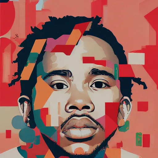 Prompt: Supreme x Anderson Paak Profile Picture by Sachin Teng, asymmetrical, Organic Painting , Matte Painting, geometric shapes, hard edges, graffiti, street art,:2 by Sachin Teng:4