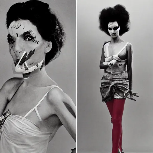 Prompt: A Puerto Rican woman wearing Half Life inspired fashion, by Richard Avedon