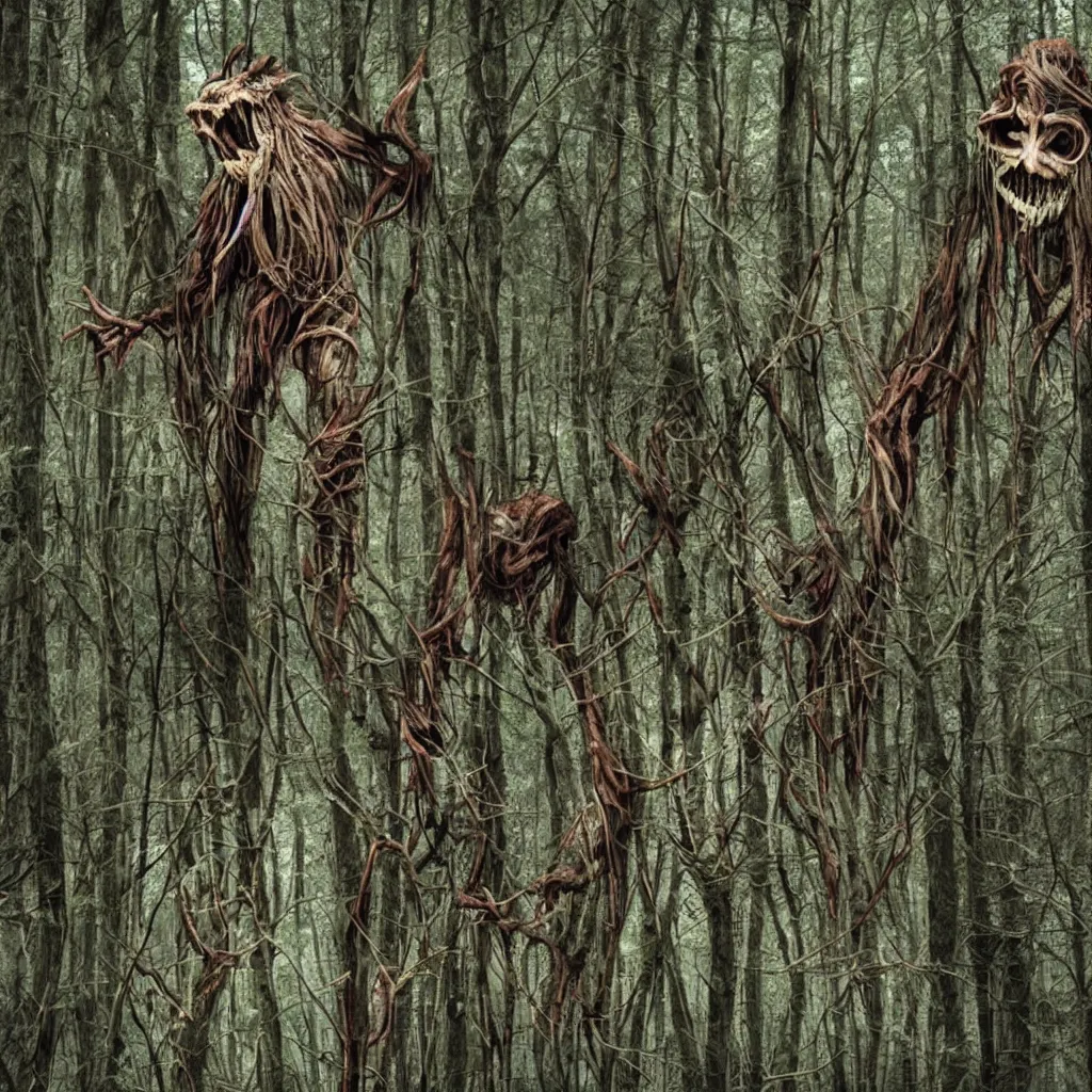 Image similar to forest, horrifying creature