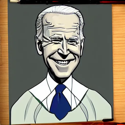 Image similar to drawing of joe biden in the style of corpse bride