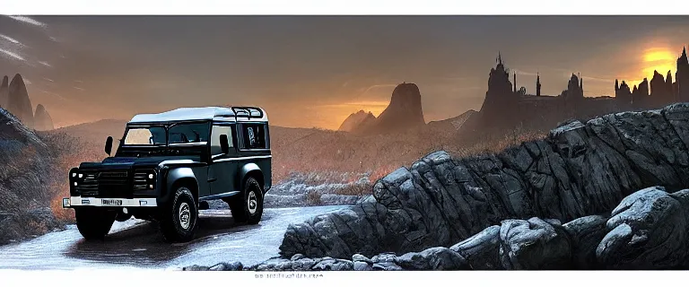 Prompt: Land Rover Defender 110 (1985), an epic fantasy, dramatic lighting, cinematic, establishing shot, extremely high detail, photorealistic, cinematic lighting, artstation, by simon stalenhag, The Elder Scrolls V: Skyrim, Whiterun Hold, Dragonsreach castle in the distance, Battle for Whiterun city, Stormcloaks vs Imperials, Swarms of Stormcloaks and Imperials fighting eachother, Intense fighting, Whiterun city burning, Skyrim Civil War