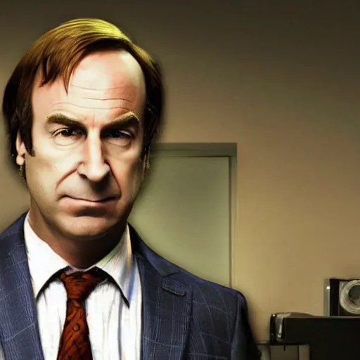 Image similar to Saul Goodman in the style of Nina Kogan