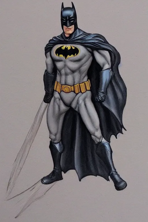 Image similar to batman figure painting the style of leonardo da vinci