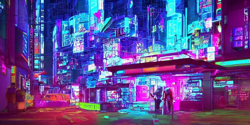 Image similar to cyberpunk donkey vaporware neon