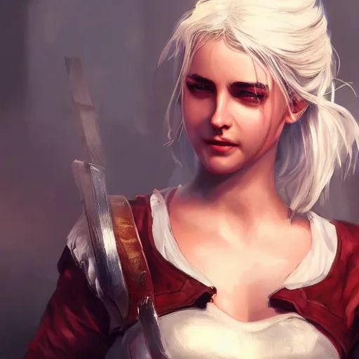 Image similar to ciri, game art by chen wang, artstation